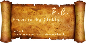 Pruzsinszky Cintia névjegykártya