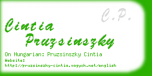 cintia pruzsinszky business card